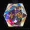 D20 en verre multicolore
