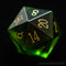 D20 en verre vert