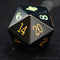 D20 en obsidienne noire