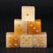 Lot de 6 D6 cube en jade jaune