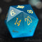 D20 en oeil-de-chat aquamarine