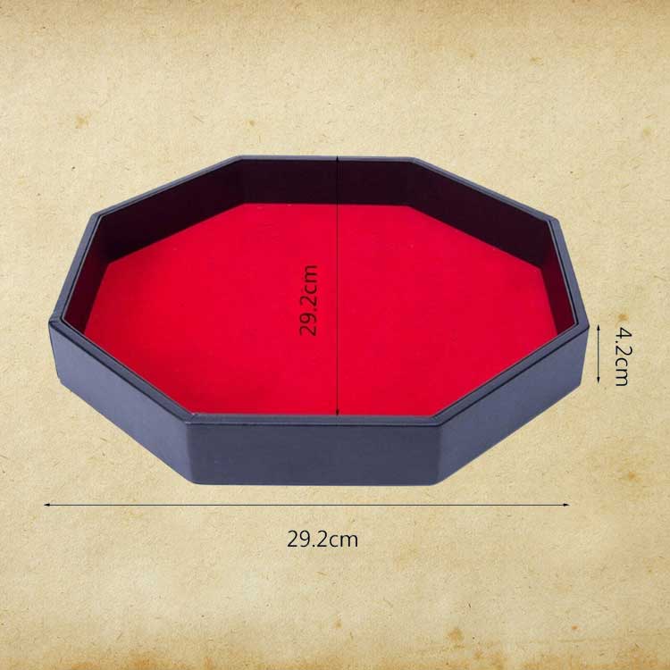 Belle Vous Piste de Dés Octogone en Simili Cuir Noir et Velours Rouge