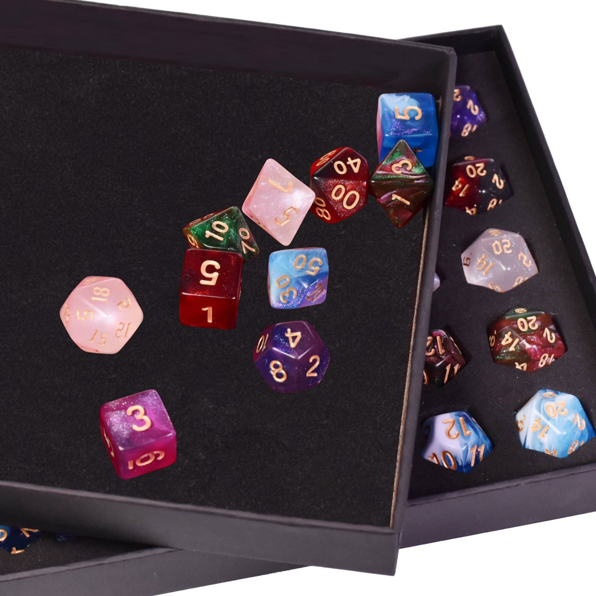 2 Pièces Piste De Dés En Cuir PU FANXIYA - Plateau Dés JDR Donjon Et Dragons Rouge + Bleu