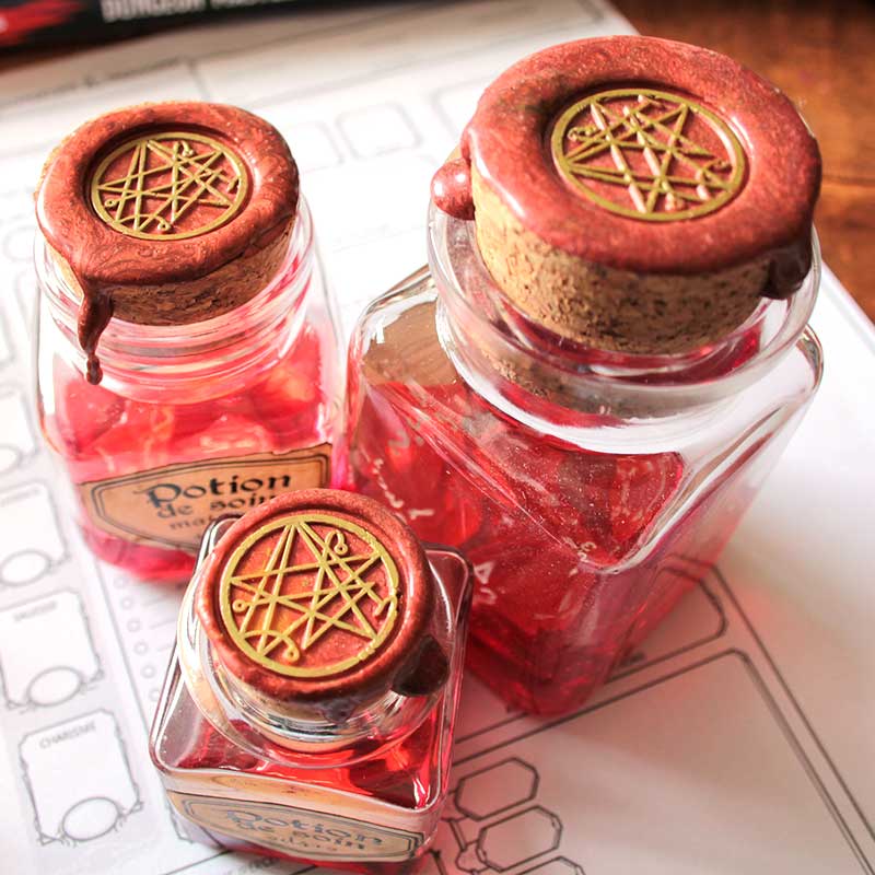 CZYY Lot De 15 Jetons De Potion De Guérison En Acrylique Pour D&D 5e - 6 Tailles Différentes (Guérison, Supérieure, Suprême) - Double Face