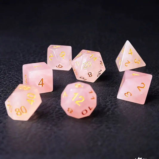 Dés en Quartz Rose