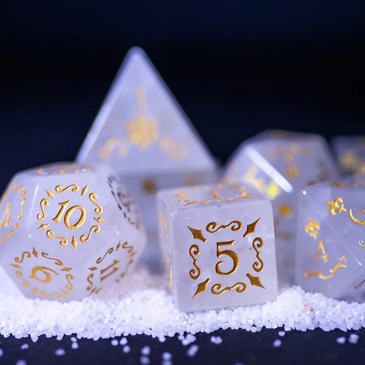 Dés Magiques en Cristal Blanc
