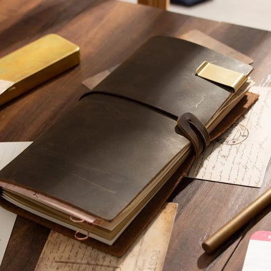 Cahier de voyage en cuir