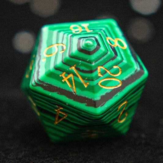 D20 en malachite verte