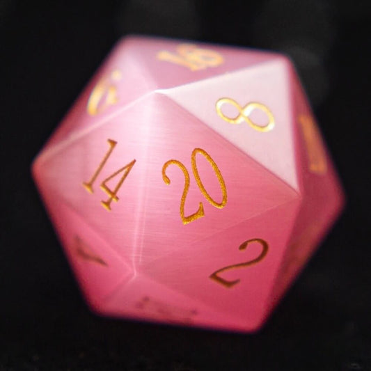 D20 en oeil de chat rose