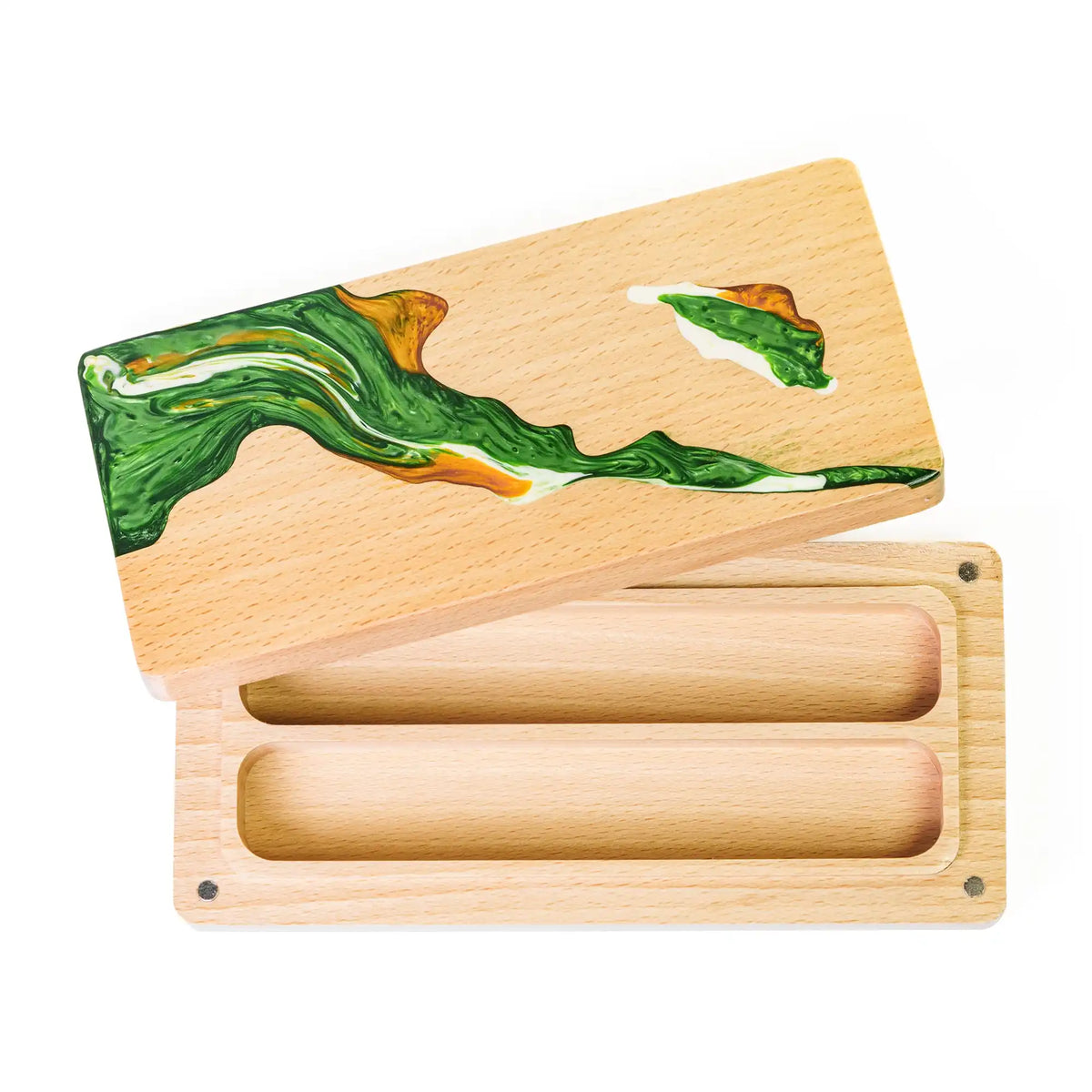 Boîte à Dés DND En Bois – 24,1 X 10,2 Cm Avec Couvercle Magnétique Et Feutre – Accessoire Donjons & Dragons