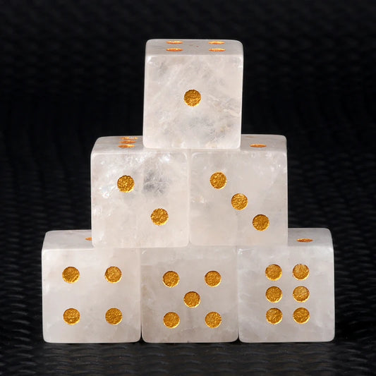 Lot de 6 D6 cube en quartz clair