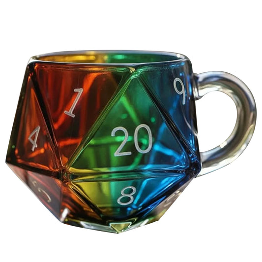 Tasse D20 en Verre Chromatique