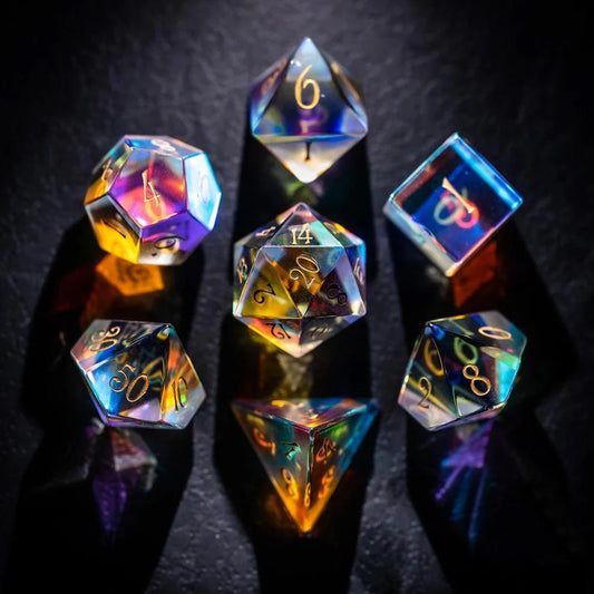 Set de Dés en Verre Dichroïque