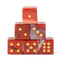 Lot de 6 D6 cube en jaspe rouge