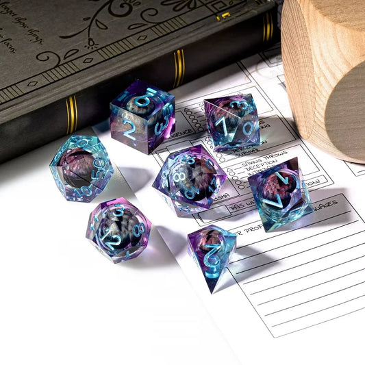 Set de dés Noyau Liquide violet