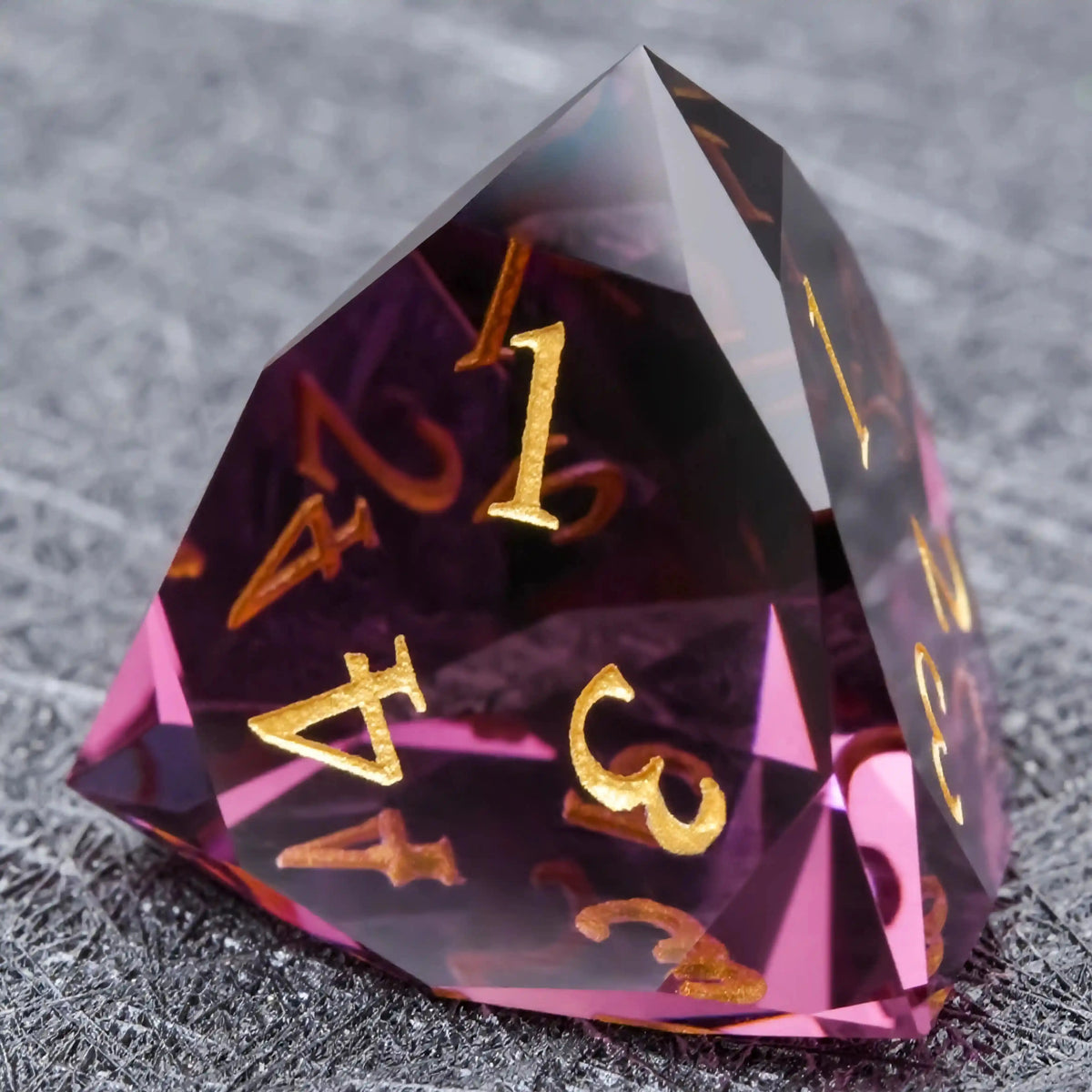 Dés Taille Gemme en Verre Violet Rosé – vue 4