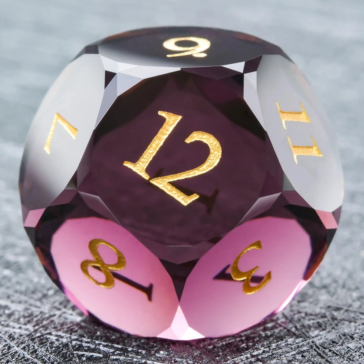 Dés Taille Gemme en Verre Violet Rosé – vue 7