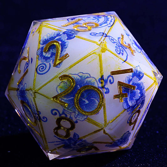 Lot de D20 Motifs Bleu Impérial