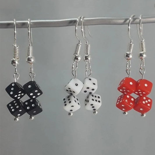 Boucles d'oreilles pendantes en dés rouges grunge pour femmes, boucles d'oreilles géométriques glamour, bijoux gothiques, accessoires de mode coréens, punk