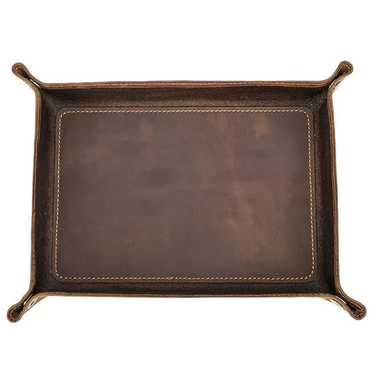 Piste de dés rectangulaire en cuir véritable