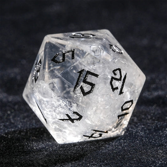 Set de dés effet cristal blanc