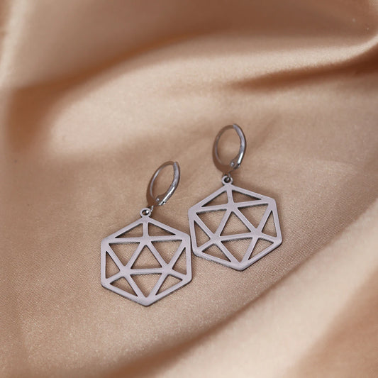 Boucles d'oreilles D20 Plates