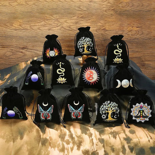 Pochette à dés de tarot en velours