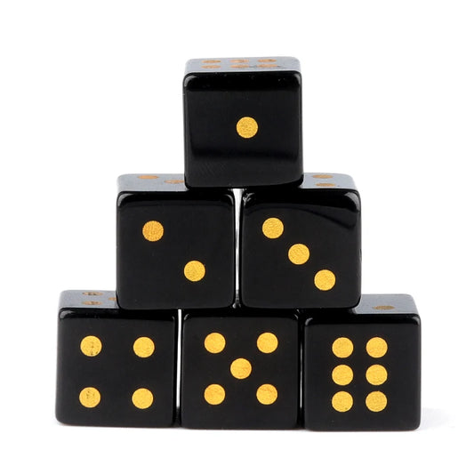 Lot de 6 D6 cube en obsidienne