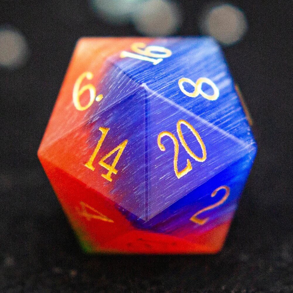 D20 en oeil de chat tricolore