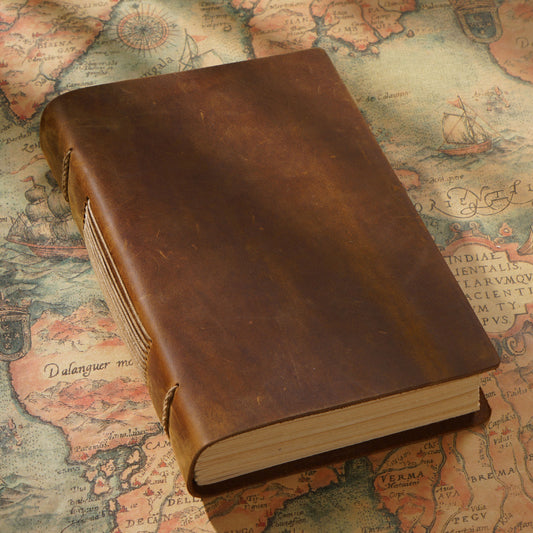 Carnet en Cuir Fait Main - Format Vertical
