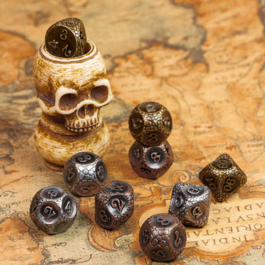 Set de Dés en Métal Écailles de Serpents