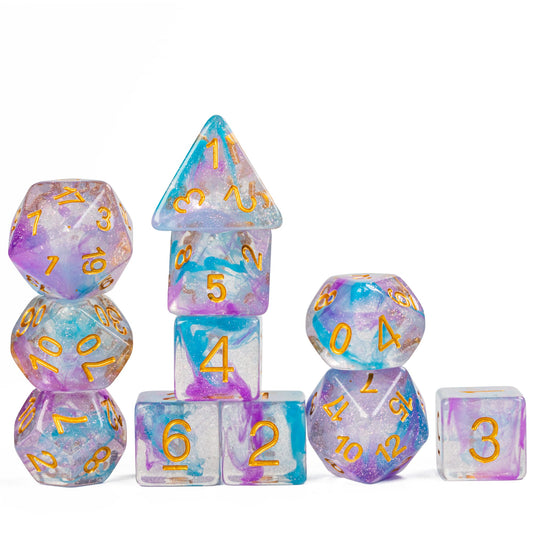 Lot de 11 Dés de JDR Nébuleuse Divine