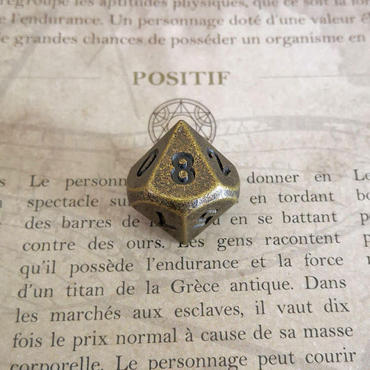 Dés à 10 faces en métal x3