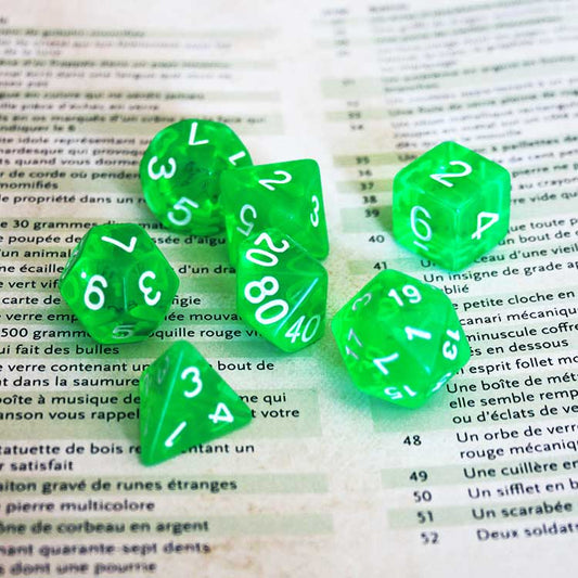 Set de Dés de JDR Transparents